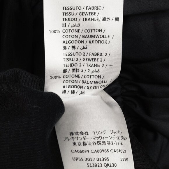 Alexander McQueen Black Cotton Poplin & Jersey Ruffle Tee - Picture 8 of 9